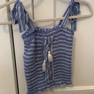 Vintage Havana  blue and white tank